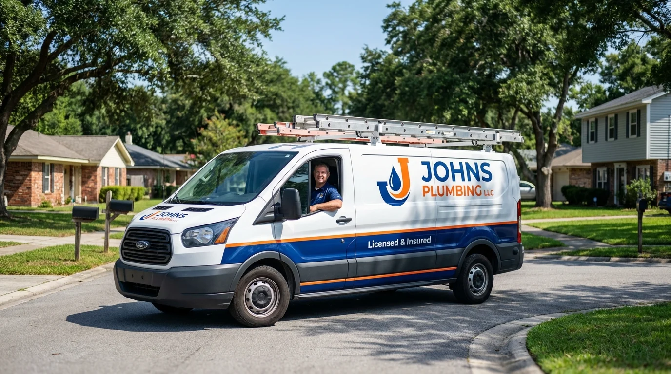 Johns Plumbing LLC service van in Maynardville, TN