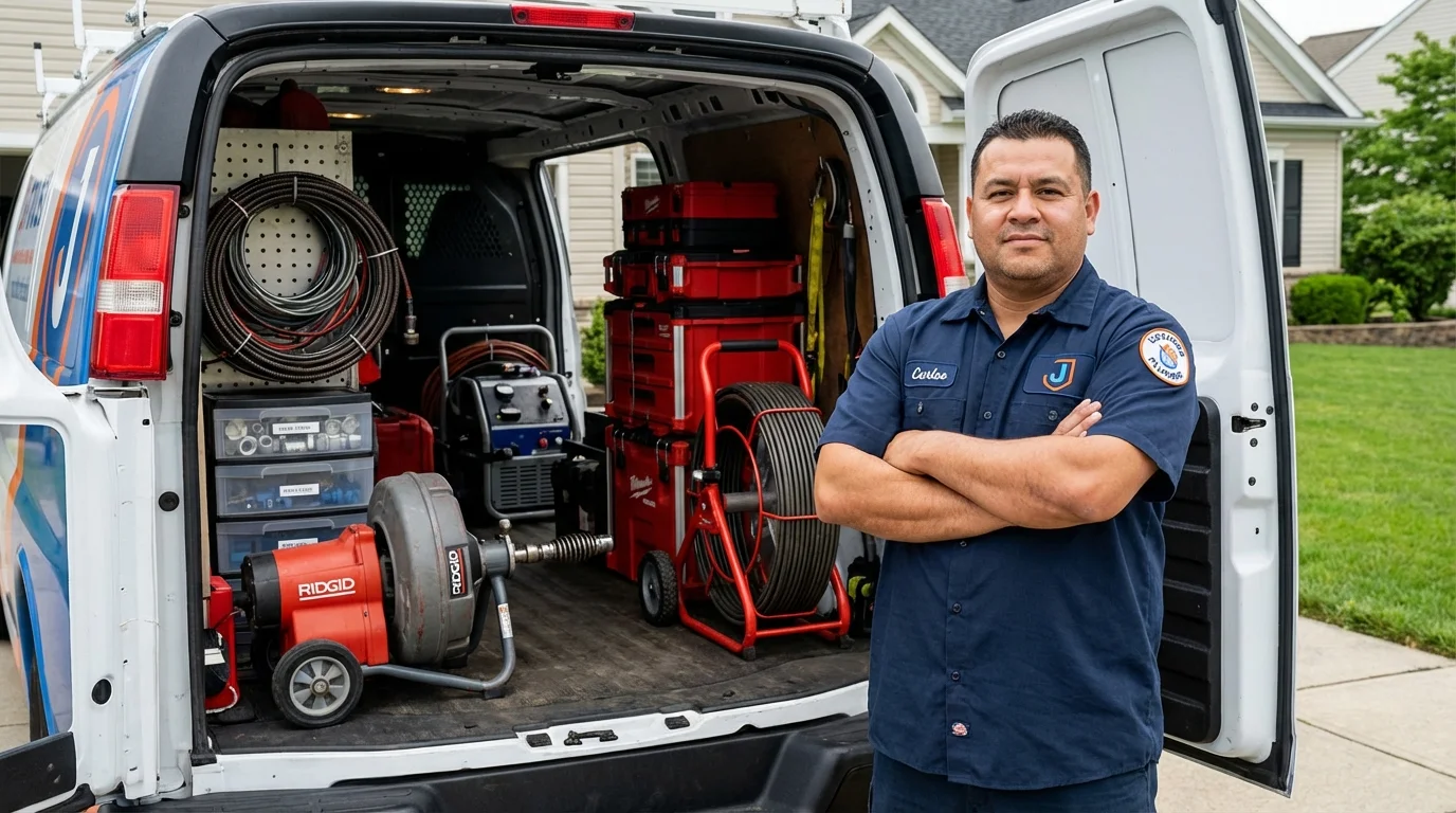 Professional drain cleaning equipment and Johns Plumbing LLC plumber in Maynardville