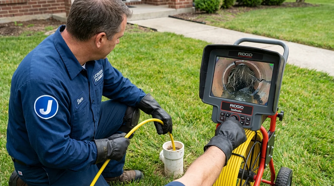 Sewer camera inspection being performed by Johns Plumbing LLC in Maynardville