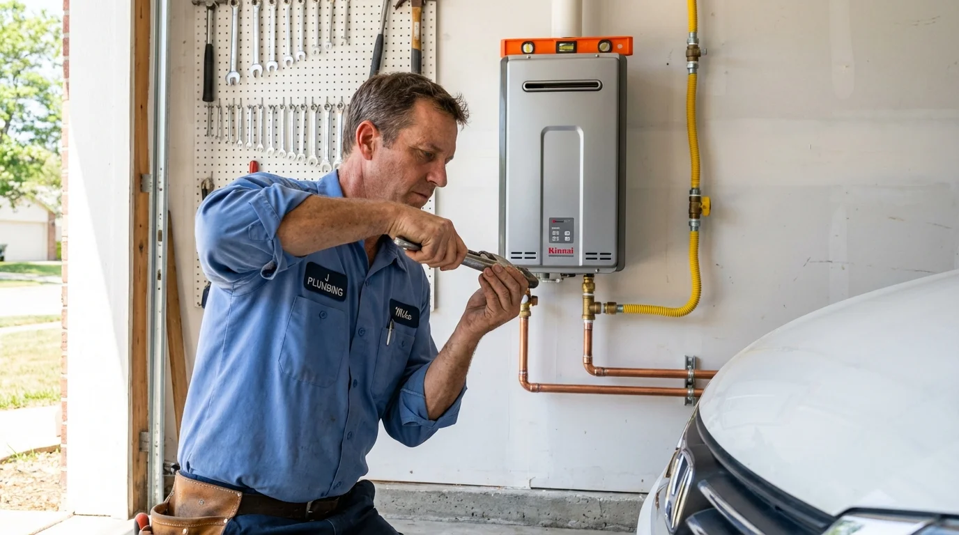 Tankless water heater installation by a Johns Plumbing LLC plumber in Maynardville
